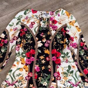 JM Collection Multicolor Floral Blouse